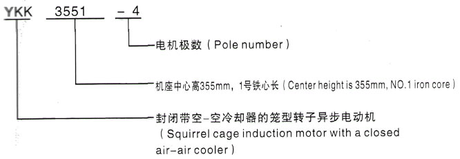 YKK系列(H355-1000)高压YE2280M-6三相异步电机西安泰富西玛电机型号说明